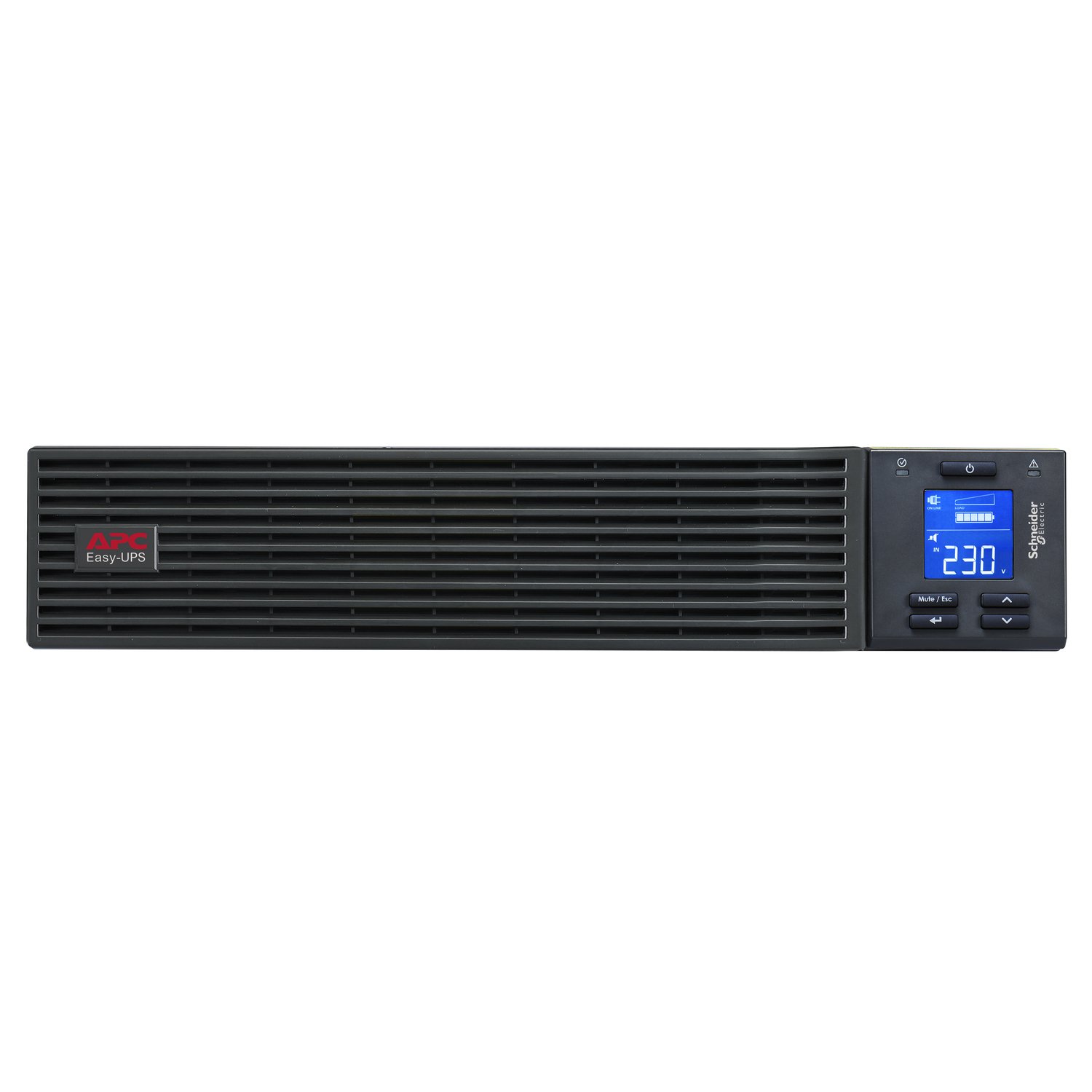 APC Easy UPS On-Line, 10kVA/10kW, Rackmount 2U, 230V, 1x Hard wire 3-wire(1P+N+E) outlet, Intelligent Slot, Extended runtime, No battery, W/O rail kit