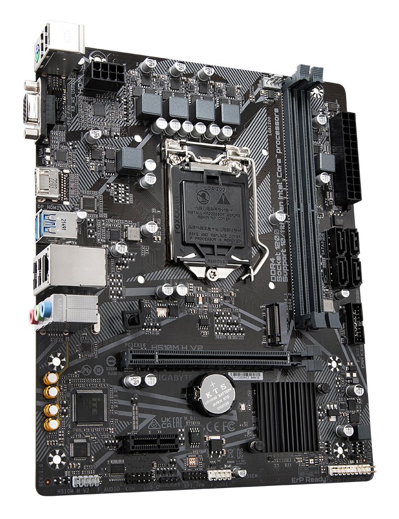 GIGABYTE H510M H V2 Motherboard - Supports Intel Core 11th CPUs, up to 3200MHz DDR4, 1xPCIe 3.0 M.2, GbE LAN, USB 3.2 Gen 1