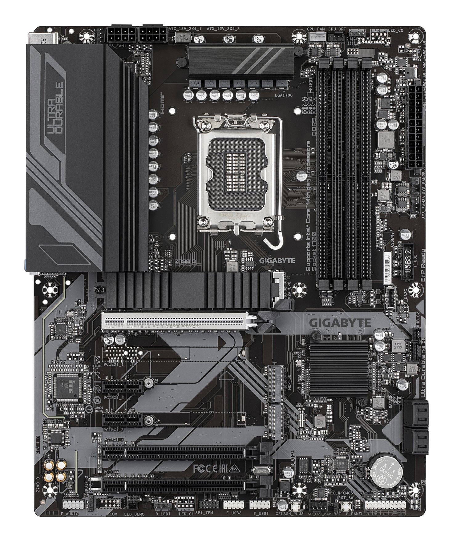 GIGABYTE Z790 D Motherboard - Supports Intel Core 14th Gen CPUs, 12+1+1 Phases Digital VRM, up to 7600MHz DDR5 (OC), 3xPCIe 4.0 M.2, 2.5GbE LAN, USB 3.2 Gen 2