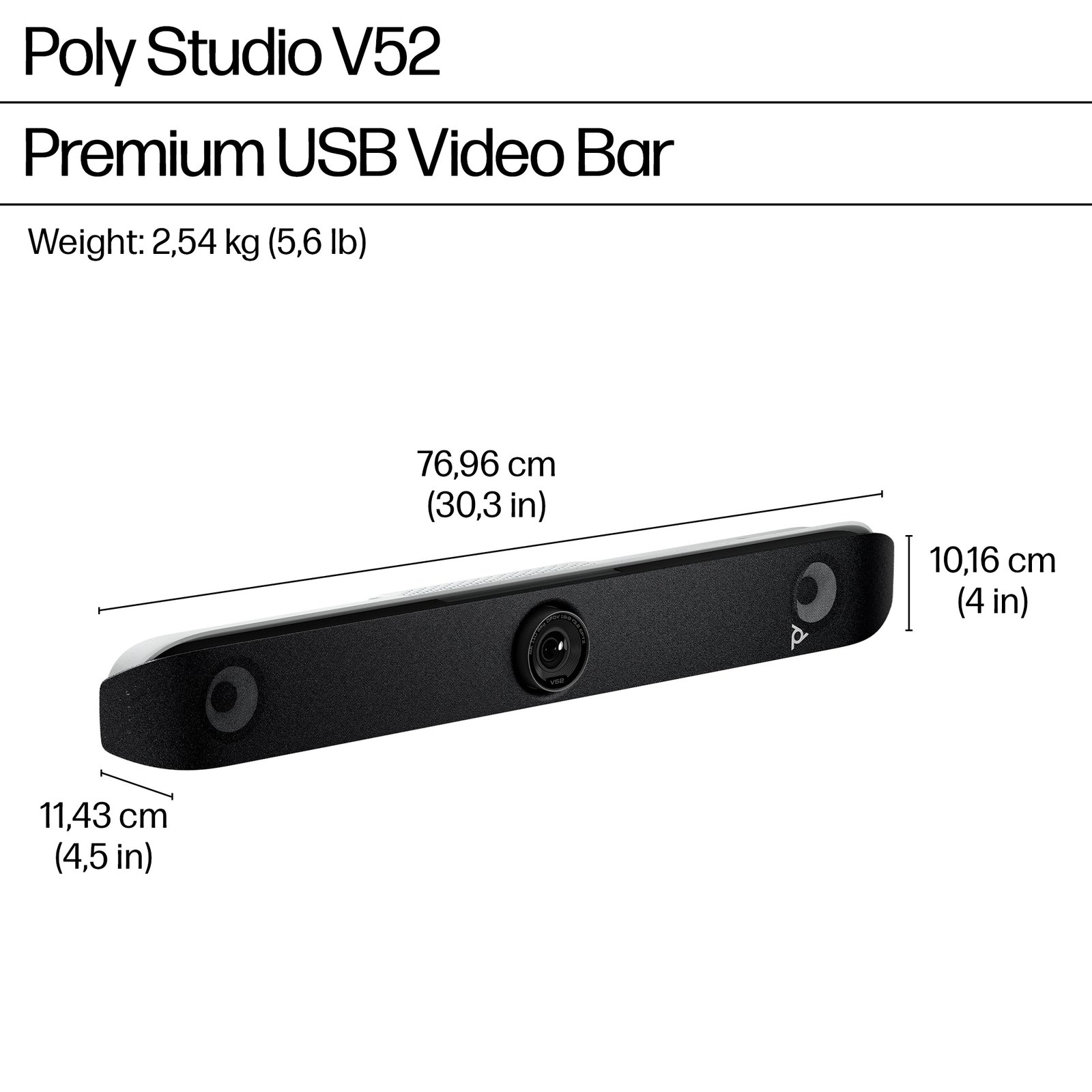 HP Poly Studio V52 USB Video Bar