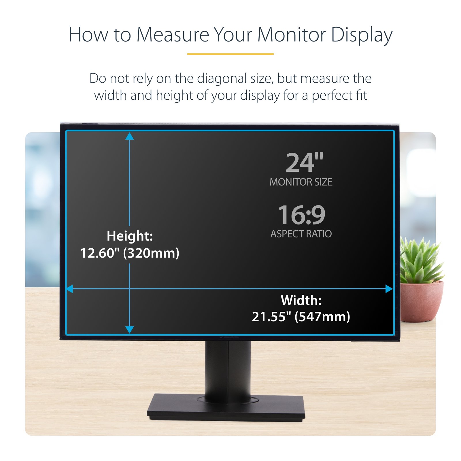 StarTech.com 24-inch 16:9 Computer Monitor Privacy Screen, Hanging Acrylic Filter, Quick-Install Security Shield, Monitor Screen Protector, +/- 30 Deg. View, Glossy - TAA