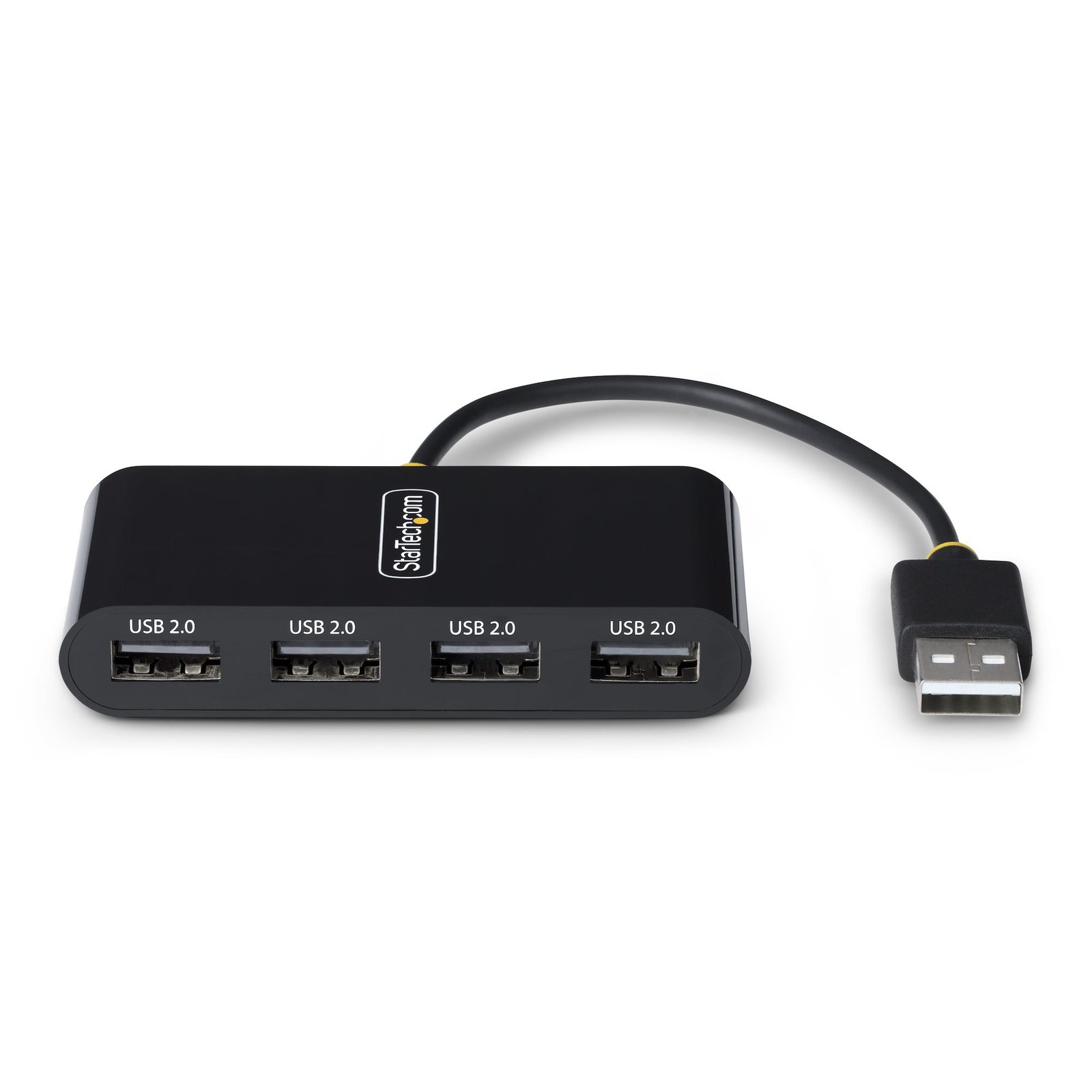 StarTech.com 4-Port USB 2.0 Hub, USB Bus Powered, Small Travel Mini USB Hub, USB 2.0 Splitter, Portable Multi-Port USB Hub, 480Mbps, Overcurrent Protection (OCP)