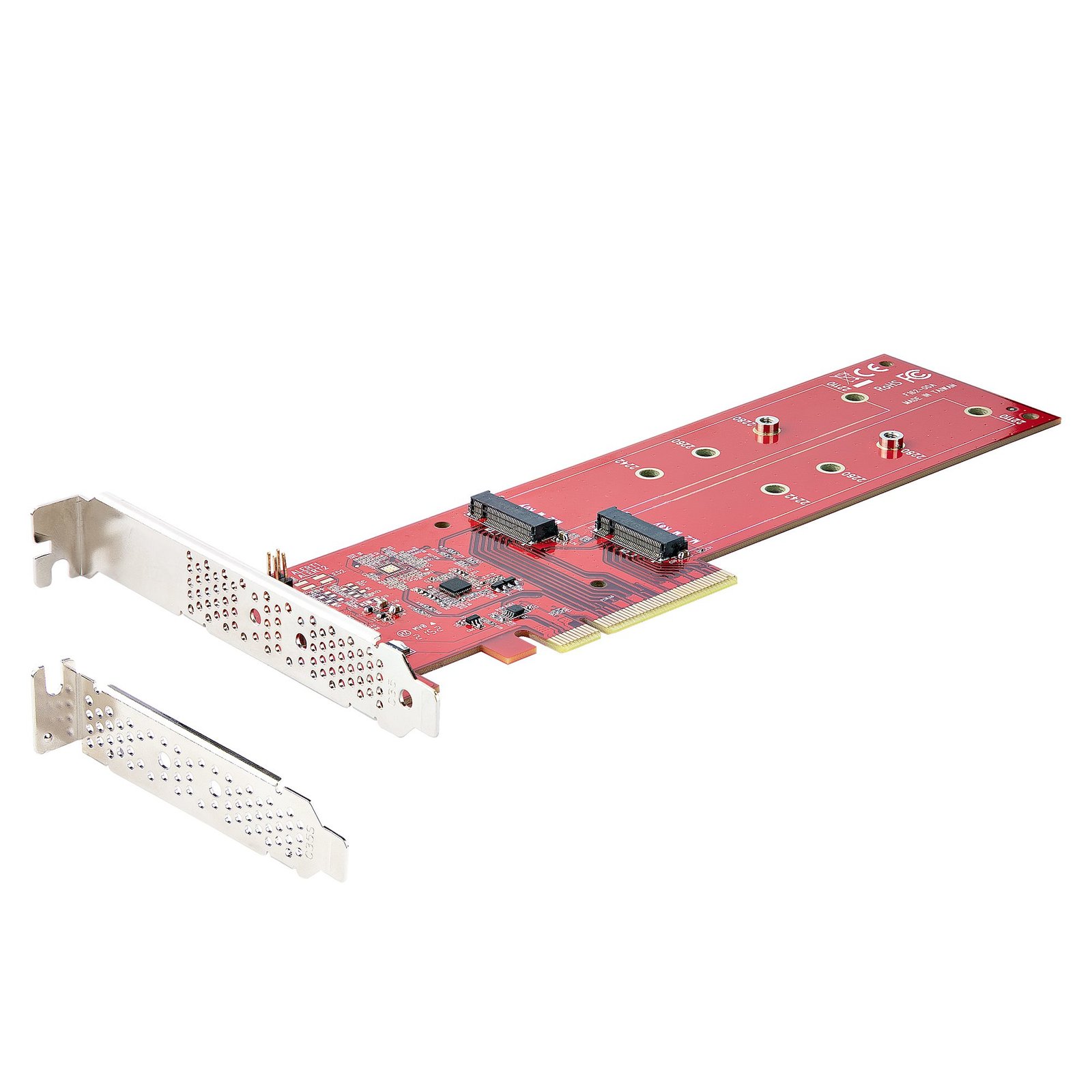 StarTech.com Dual M.2 PCIe SSD Adapter Card, PCIe x8 / x16 to Dual NVMe or AHCI M.2 SSDs, PCI Express 4.0, 7.8GBps/Drive, Bifurcation Required - Windows/Linux Compatible - TAA