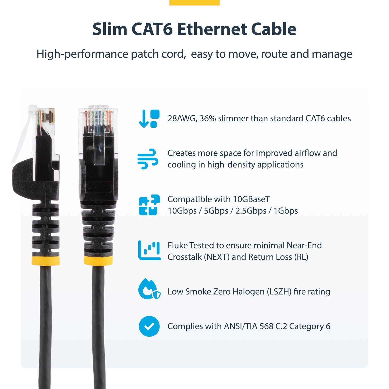 StarTech.com 1 m CAT6 Cable - Slim - Snagless RJ45 Connectors - Blue