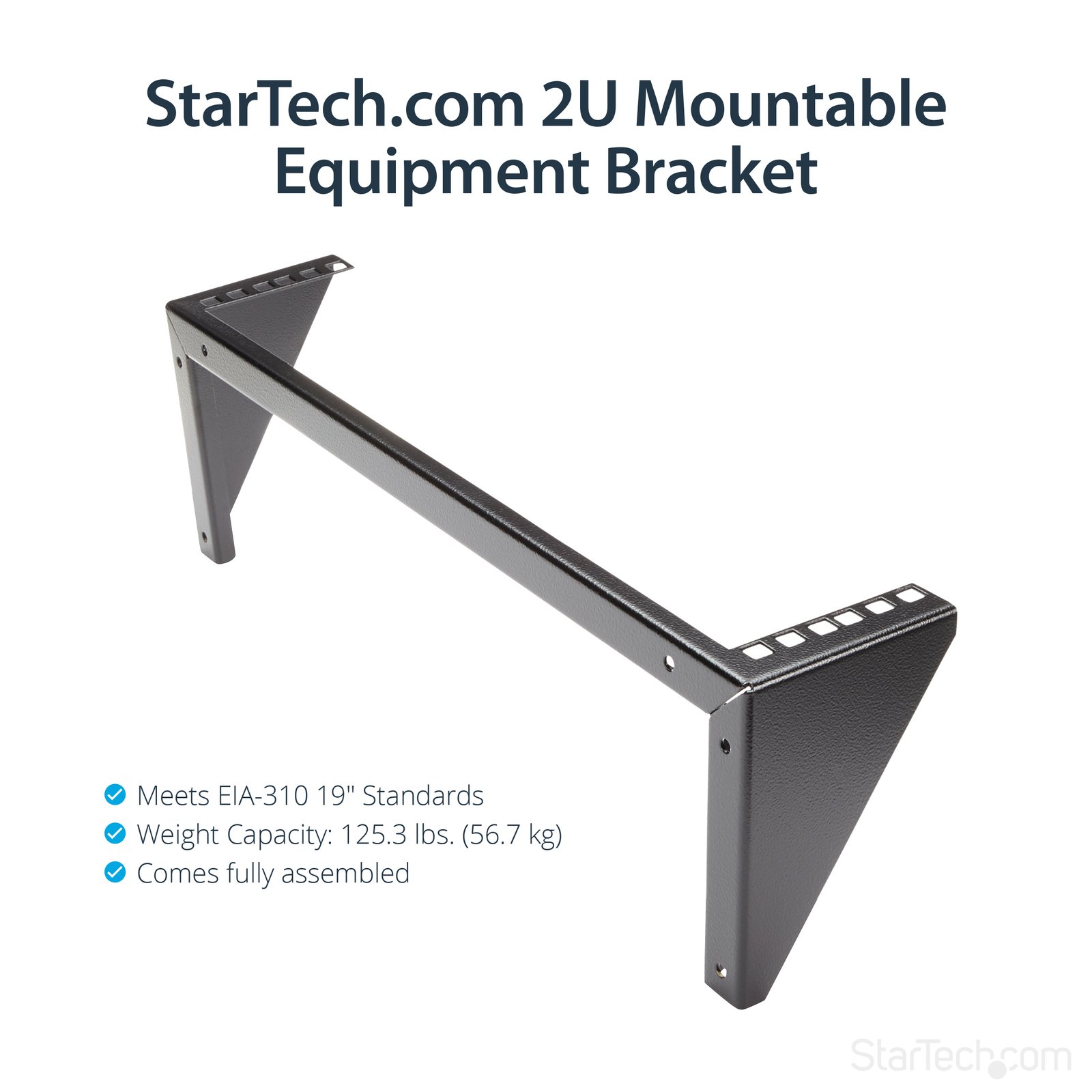 StarTech.com 2U Vertical Wall Mount Patch Panel Bracket - Steel Rack Mount Bracket w/Hardware for 19" Network, Server and Data Equipment - TAA