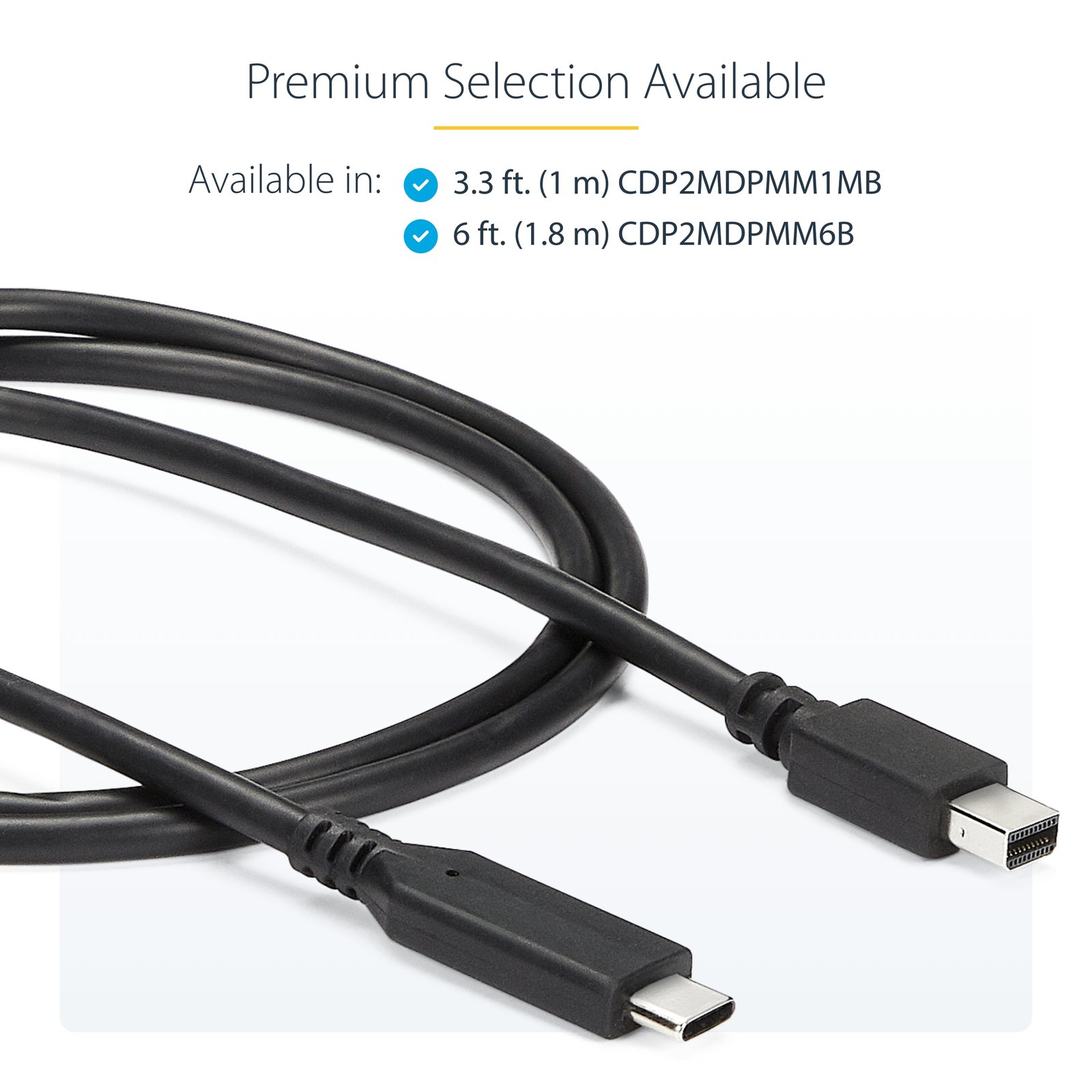 StarTech.com 3.3 ft (1m) USB-C to Mini DisplayPort Cable - 4K 60Hz - Black