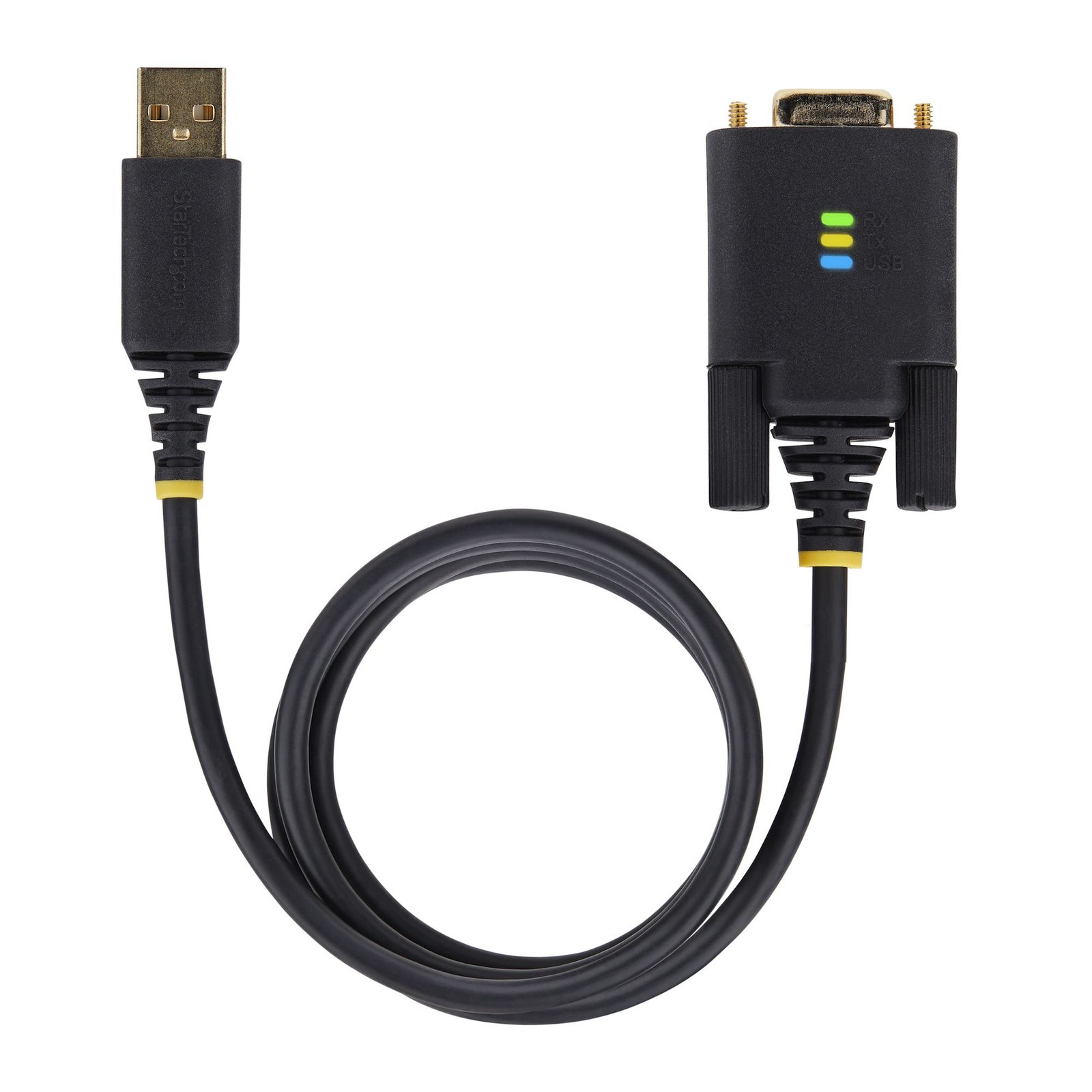 StarTech.com 3.3ft (1m) USB to Null Modem Serial Adapter Cable, Interchangeable DB9 Screws/Nuts, COM Retention, USB-A to RS232, FTDI, Level-4 ESD Protection, Windows/macOS/ChromeOS/Linux - Rugged TPE Construction