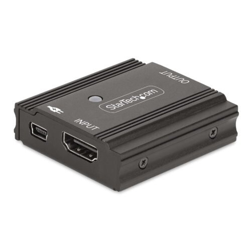 StarTech.com 33ft (10m) 8K 60Hz HDMI Signal Booster, Active HDMI 2.1 Inline Repeater and Video Signal Amplifier up to 8K 60Hz/4K 144Hz, Compact HDMI Cable Extender - HDMI Signal Extension - TAA