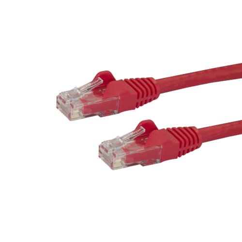 StarTech.com 50cm CAT6 Ethernet Cable - Red CAT 6 Gigabit Ethernet Wire -250MHz 100W PoE RJ45 UTP Network/Patch Cord Snagless w/Strain Relief Individually Tested