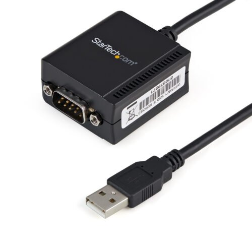 StarTech.com 6ft (1.8m) 1-Port FTDI USB to Serial RS232 Adapter Cable with COM Retention, USB to RS232 Adapter - TAA