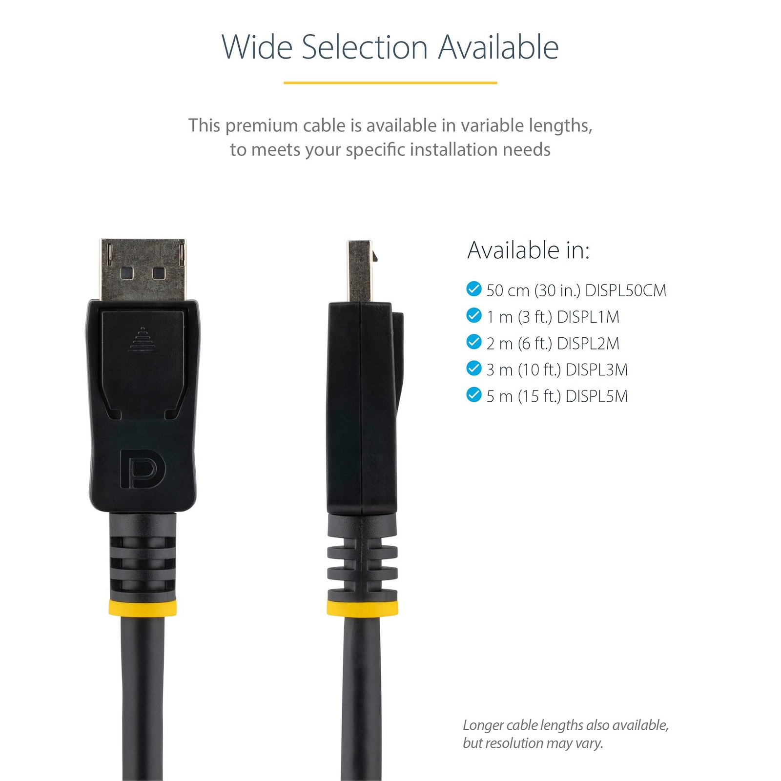 StarTech.com 6ft (2m) DisplayPort 1.2 Cable - 4K x 2K Ultra HD VESA Certified DisplayPort Cable - DP to DP Cable for Monitor - DP Video/Display Cord - Latching DP Connectors