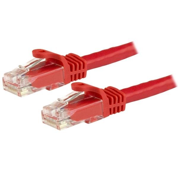 StarTech.com 7.5m CAT6 Ethernet Cable - Red CAT 6 Gigabit Ethernet Wire -250MHz 100W PoE RJ45 UTP Network/Patch Cord Snagless w/Strain Relief Individually Tested