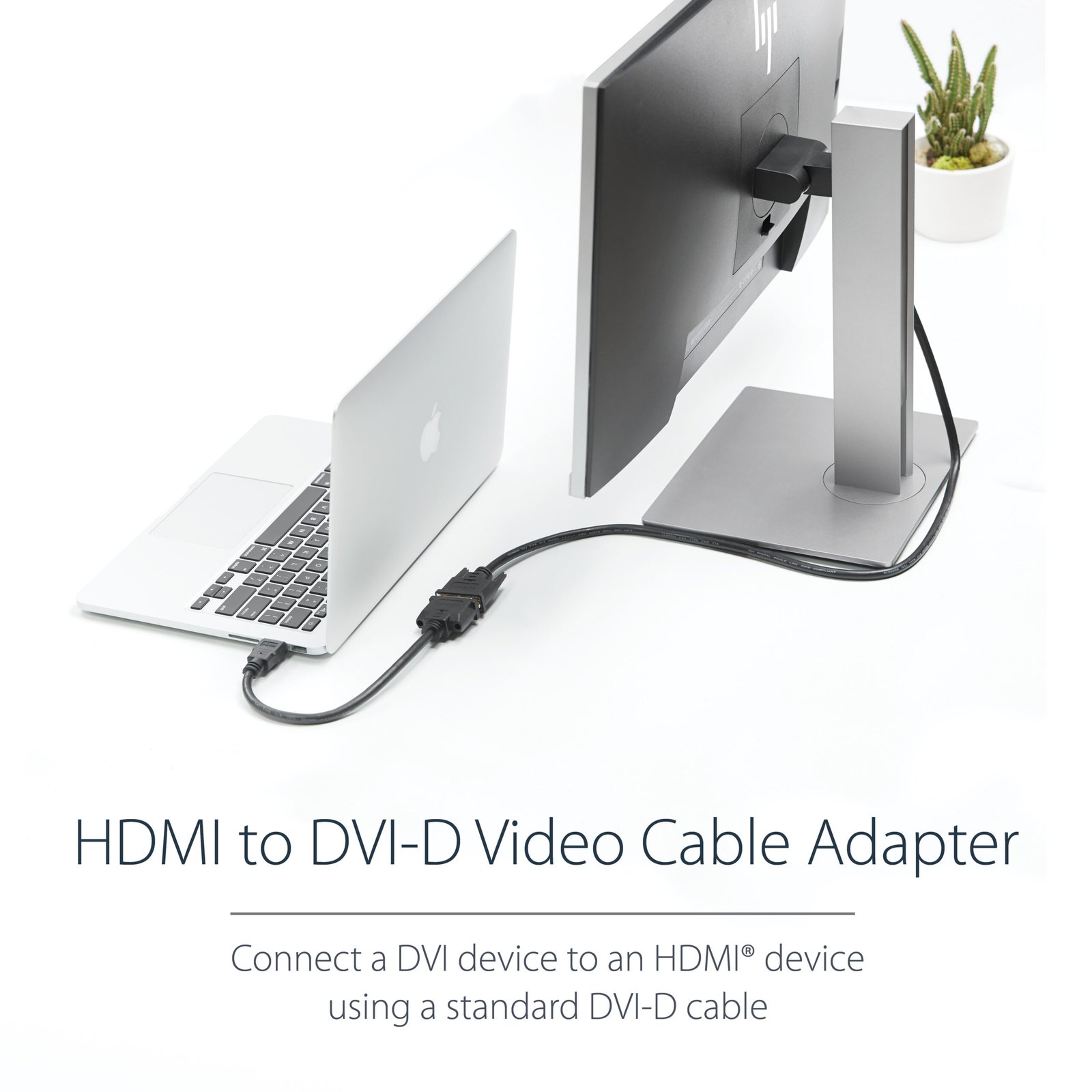 StarTech.com 8in (20cm) HDMI to DVI-D Video Cable Adapter - HDMI Male to DVI Female
