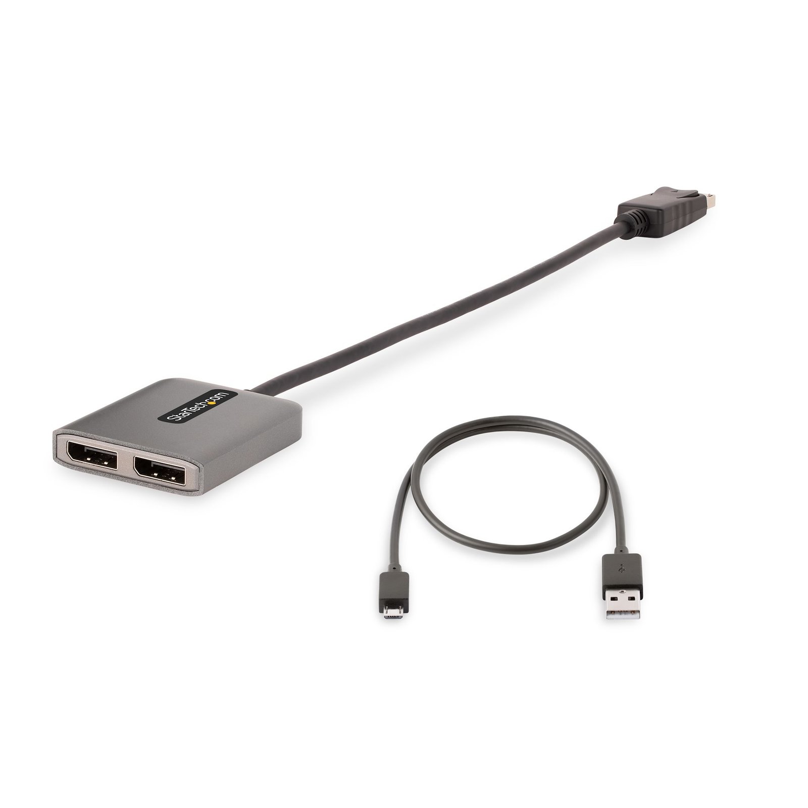StarTech.com Dual-Monitor DisplayPort 1.4 Splitter, DisplayPort to 2x DP Multi-Monitor Adapter, Dual 5K 60Hz Computer MST Hub, Extra-Long Built-in Cable - Windows Only