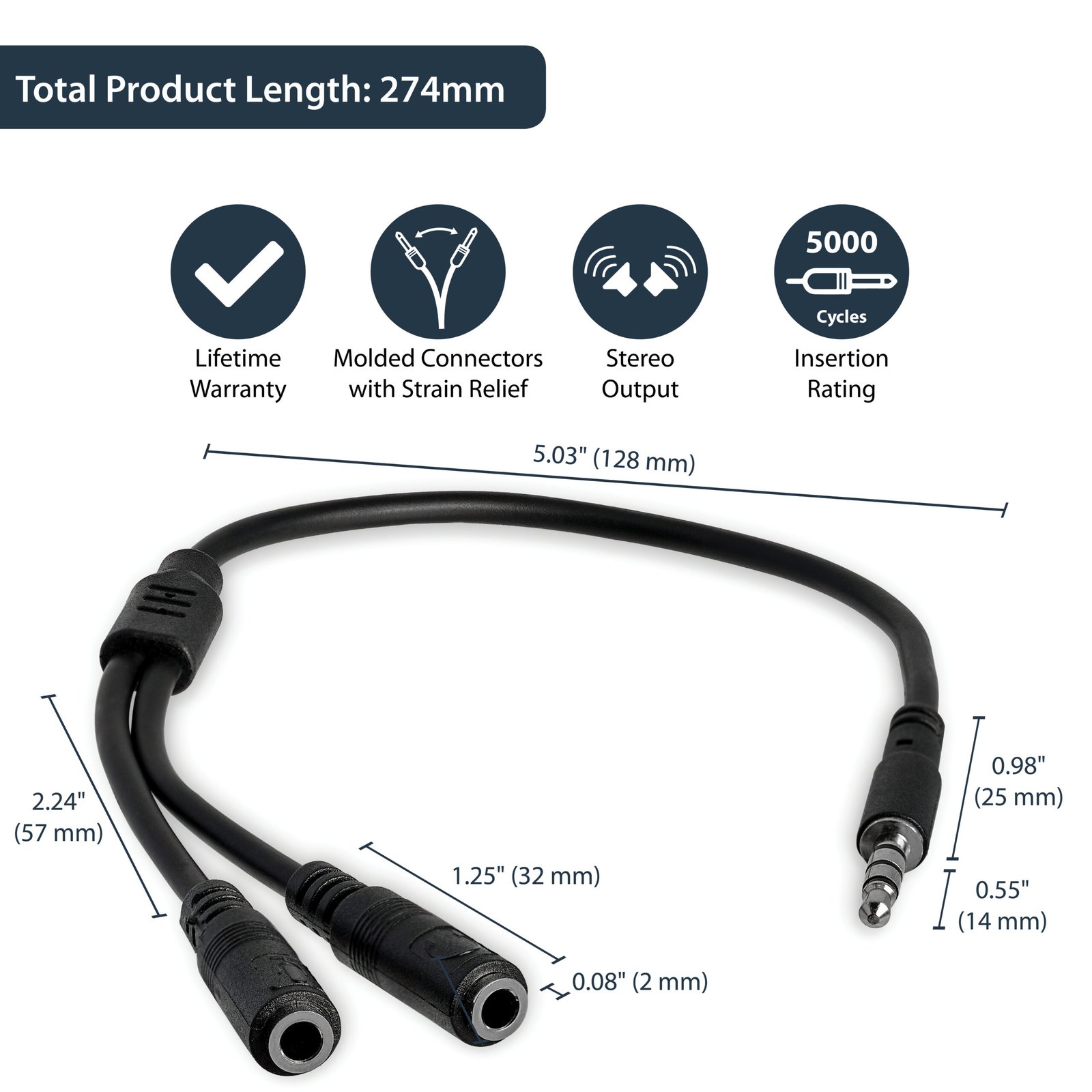 StarTech.com Headset adapter for headsets with separate headphone / microphone plugs - 3.5mm 4 position to 3 position and 2 position 3.5mm M/F