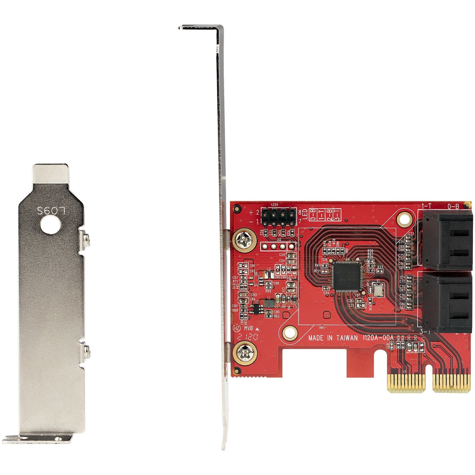 StarTech.com SATA PCIe Card - 4 Port PCIe SATA Expansion Card - 6Gbps - Low/Full Profile - Stacked SATA Connectors - ASM1164 Non-Raid - PCI Express to SATA Converter - TAA
