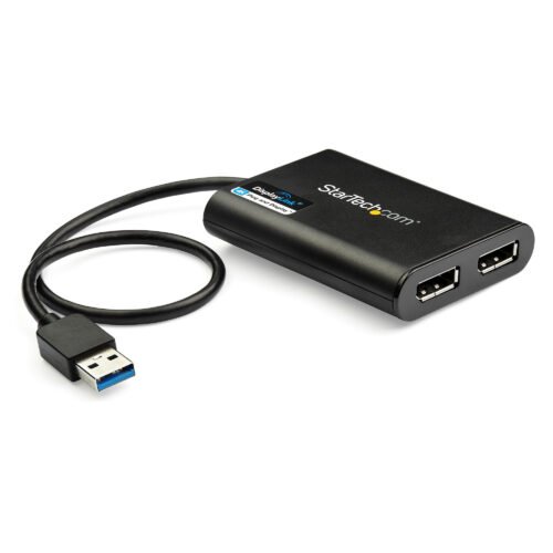 StarTech.com USB 3.0 to Dual DisplayPort Adapter, 4K 60Hz, DisplayLink Certified, USB to Dual DP Display Adapter, Dual DisplayPort Adapter for Mac & Windows